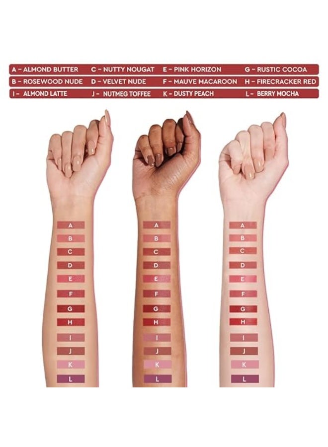 KIRO Slickstick Luxe Matte Lipstick-Firecracker Red,2.4g,High-Pigment Velvet Matte Finish,Hydrating & Long-Lasting,Infused with Peptides & Hyaluronic Spheres,12 Nude,Pink,Brown & Red Shades - Image 4